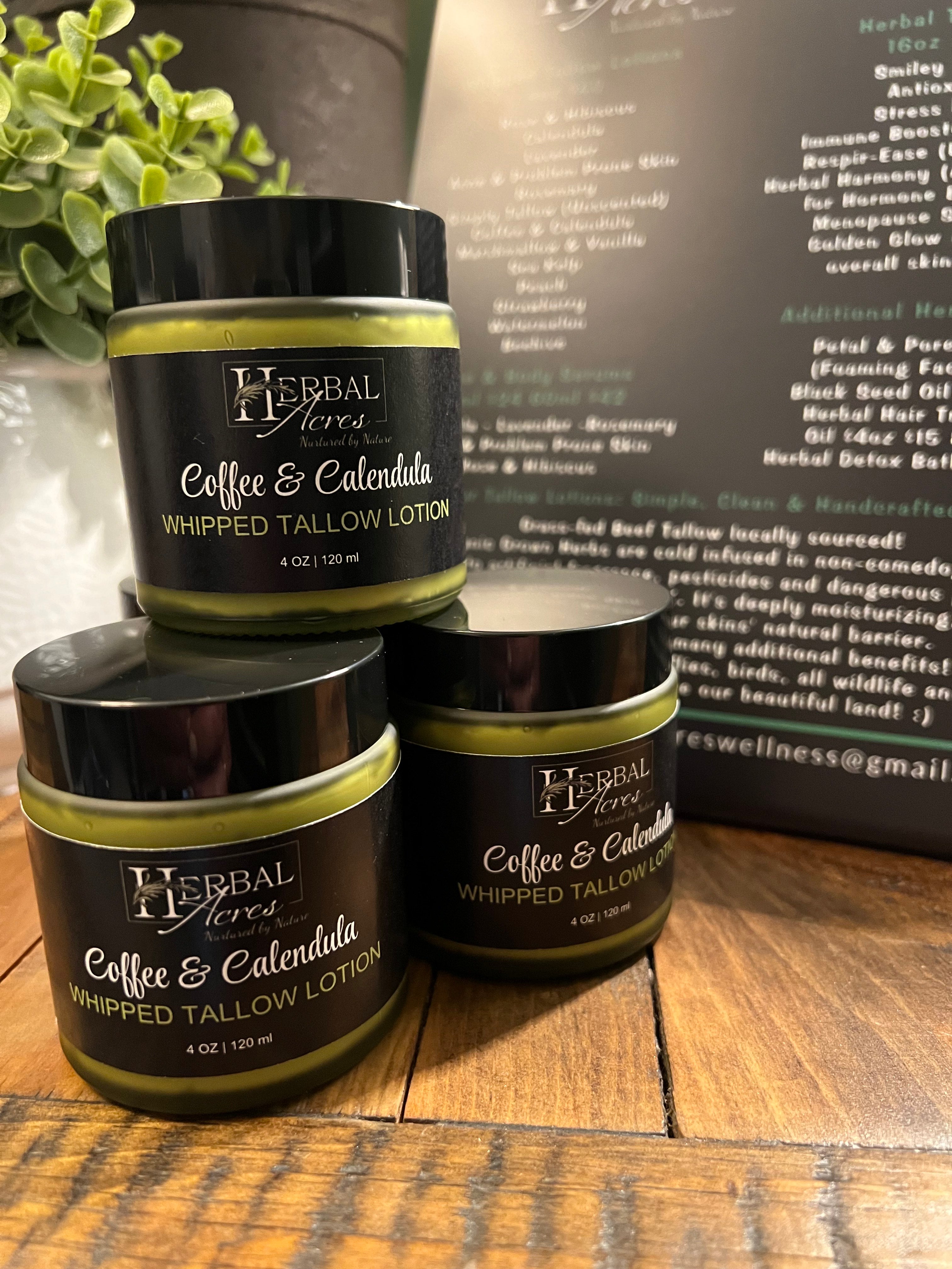 Coffee & Calendula Whipped Tallow 4 oz Face & Body