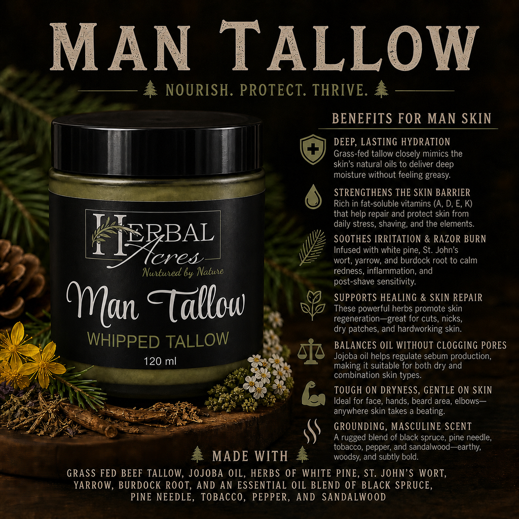 Man Tallow -Whipped Tallow 4 oz Face & Body